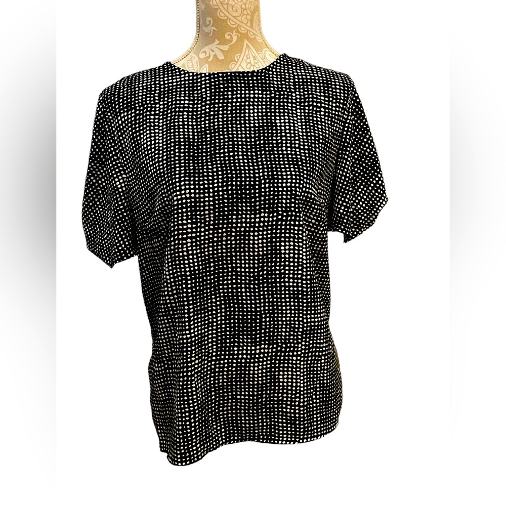 Gomorn Women’s Cream/Black Blouse Size XL
